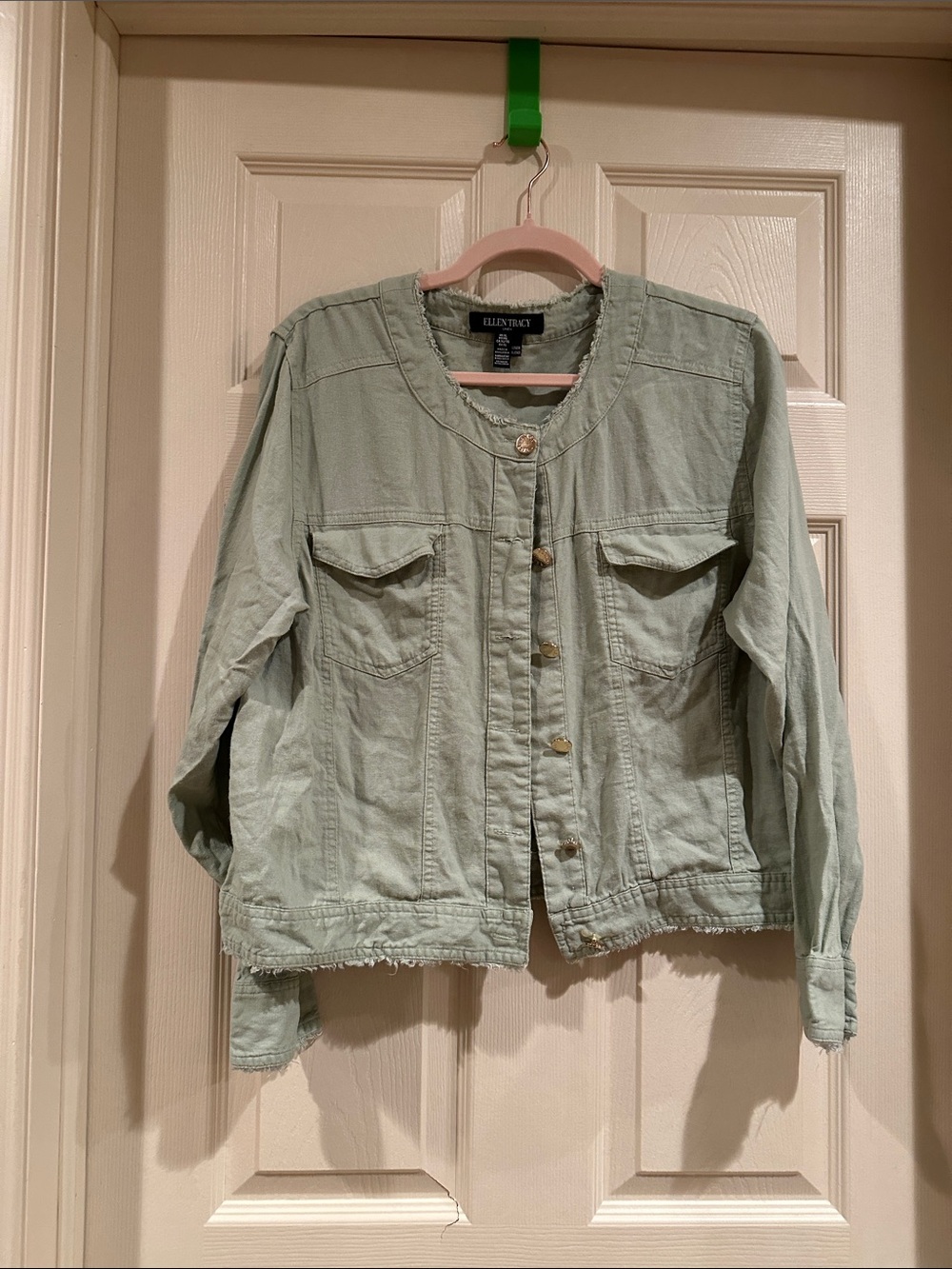 Ellen Tracy Button-Front linen Jacket